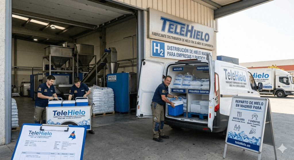 reparto de hielo en Madrid para hostelería y eventos